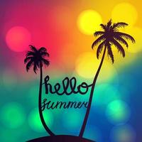 Hello Summer Lettering vector