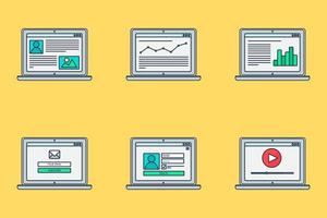 formulario de plantilla web adaptable en el cuaderno vector