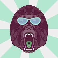 Growling gorilla tattoo vector