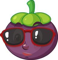 Mangosteen cartoon character with facial expression vector