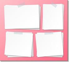 Set of empty sticky note paper template vector