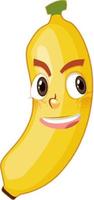 Banana cartoon character with facial expression vector