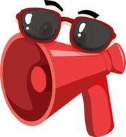 Megaphone cartoon character with facial expression vector