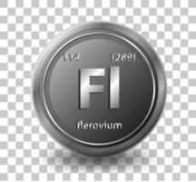 Flerovium chemical element. Chemical symbol with atomic number and atomic mass. vector