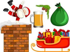 Set of isolated objects of christmas theme vector