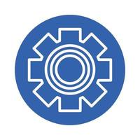 gear settings setup block style icon vector