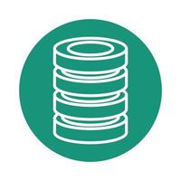 casino chips block style icon vector