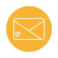 envelope mail send block style icon vector