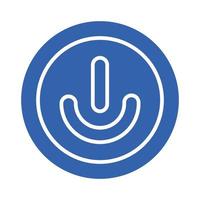 power button block style icon vector