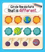 Circle the picture that is different activity for kids vector