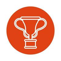 trophy cup award block style icon vector