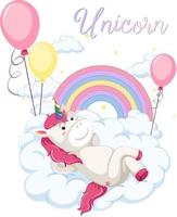 Cute unicorn on pastel color background vector