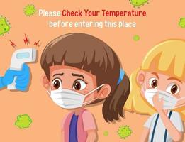 Checking Body Temperature before entering the place vector