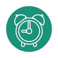 icono de estilo de bloque de reloj de alarma vector