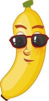 Banana cartoon character with facial expression vector