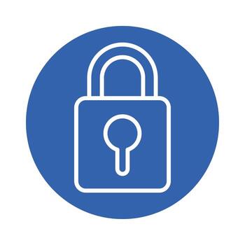 safe secure padlock block style icon vector