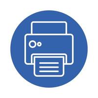 printer machine block style icon vector