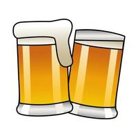 beer mugs isolated icon vector