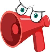 Megaphone cartoon character with facial expression vector