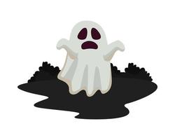 Halloween white ghost cartoon vector design