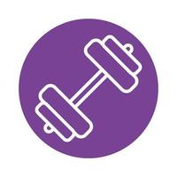 dumbbell gym block style icon vector