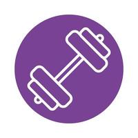 dumbbell gym block style icon vector