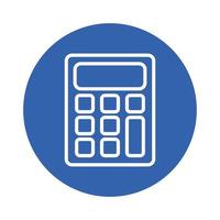 calculator math block style icon vector