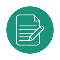 paper document with pen block style icon vector