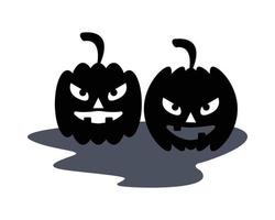 Halloween pumpkins silhouettes vector design