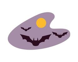 murciélagos de halloween y diseño vectorial de luna vector