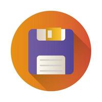 floppy disk block style icon vector