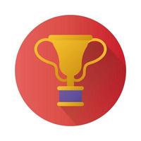 trophy cup award block style icon vector