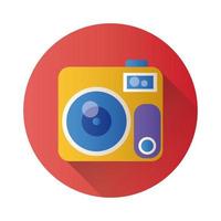 icono de estilo de bloque fotográfico de cámara vector