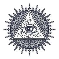 All Seeing Eye in Triangle and Mandal vector