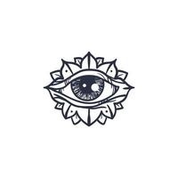 All Seeing Eye in Mandala vector