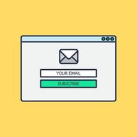 form of email subscribe, newsletter vector