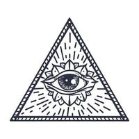 All Seeing Eye in Triangle vector