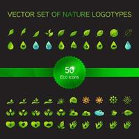 Ecology icons, nature logo vector