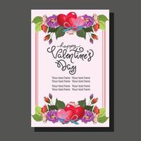 Happy valentine's day card flower petal design vector