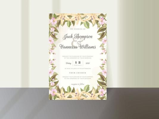 Elegant Floral Wedding Invitation Template Design