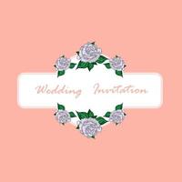 banner rosa de boda dibujado a mano vector