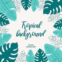 Fondo tropical moderno con hojas verdes de monstera. vector