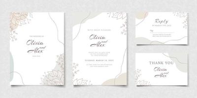 elegante plantilla de tarjeta de invitación de boda floral vector