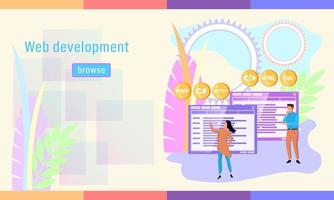 concepto de sitio web o aplicación de diseño de desarrollo vector