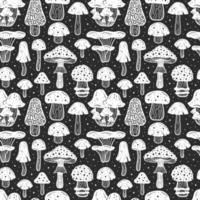 Forest mushrooms Seamless pattern vector
