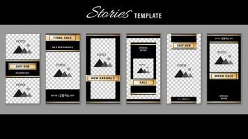 Trendy Stories Gold Frame. Template Design Social Media vector