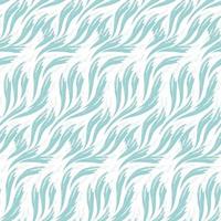 Vector seamless pattern of waves painted by paints of blue isolated on white background. Sea texture or river flow