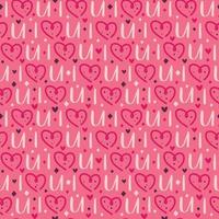 St Valentine's holiday heart with lettering seamless pattern