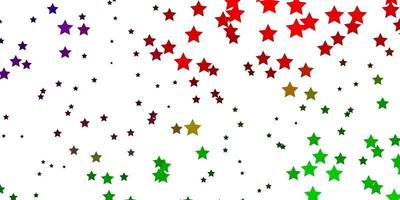 Dark Multicolor vector background with small and big stars.