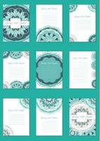 Mandala vintage card set vector